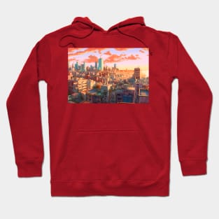 Anime Tel Aviv A Dynamic Anime Inspired Cityscape Hoodie